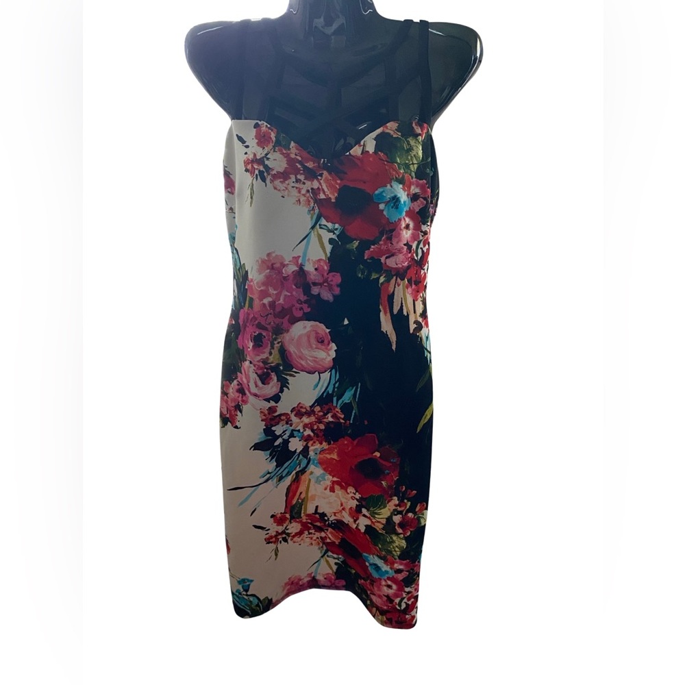 Venus Size 10 All Over Floral Flower Print Tank Open Design Neckline Dress